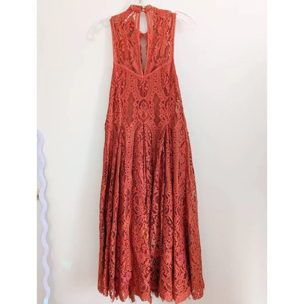Free People Angel Rays Copper Lace Dress